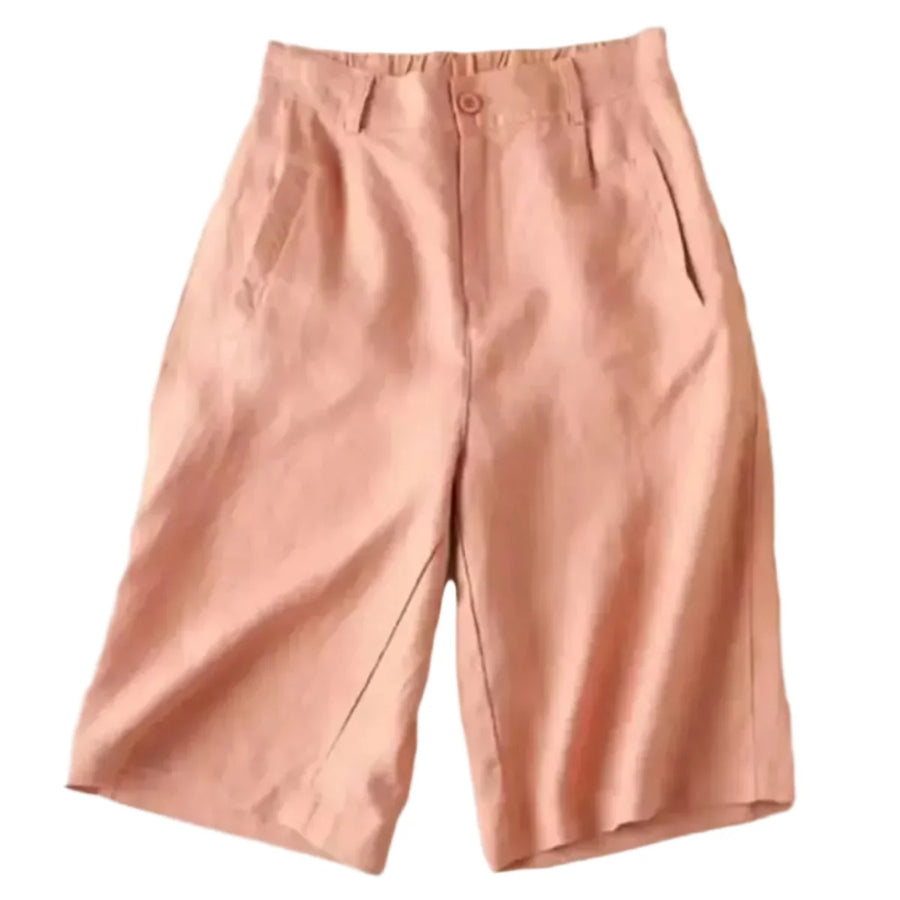 Damen Shorts I Baumwolle Und Leinen | Locker Sitzende Knielange Sommer Shorts | Alltagsgebrauch | Schmid