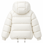 Damen Pufferjacke mit Kapuze | Polyester mit Oversized-Passform & Großen Fronttaschen | Verstellbarer Kordelzugsaum zum Schichten | Schmid