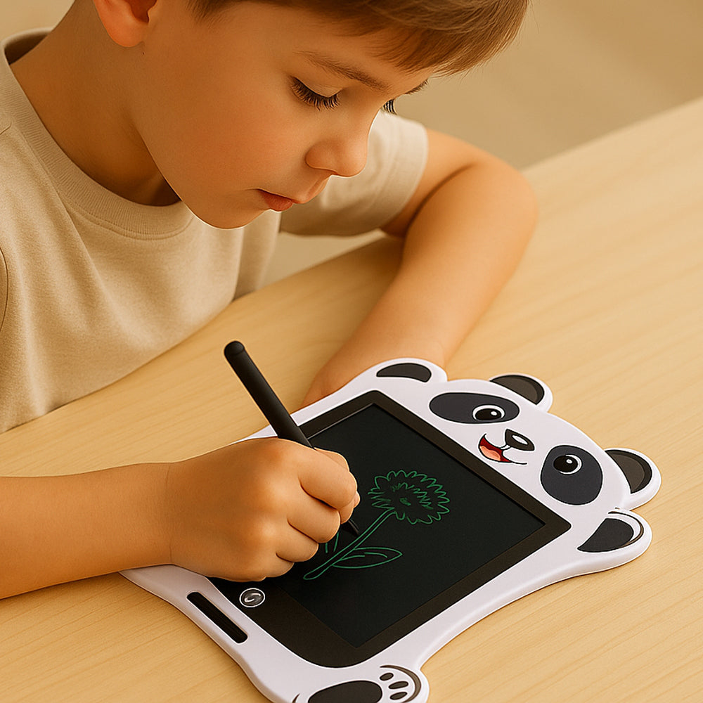 Drawbuddy lcd-zeichenbrett | kinder-schreibtafel mit tierdesign & stylus für kreatives lernen