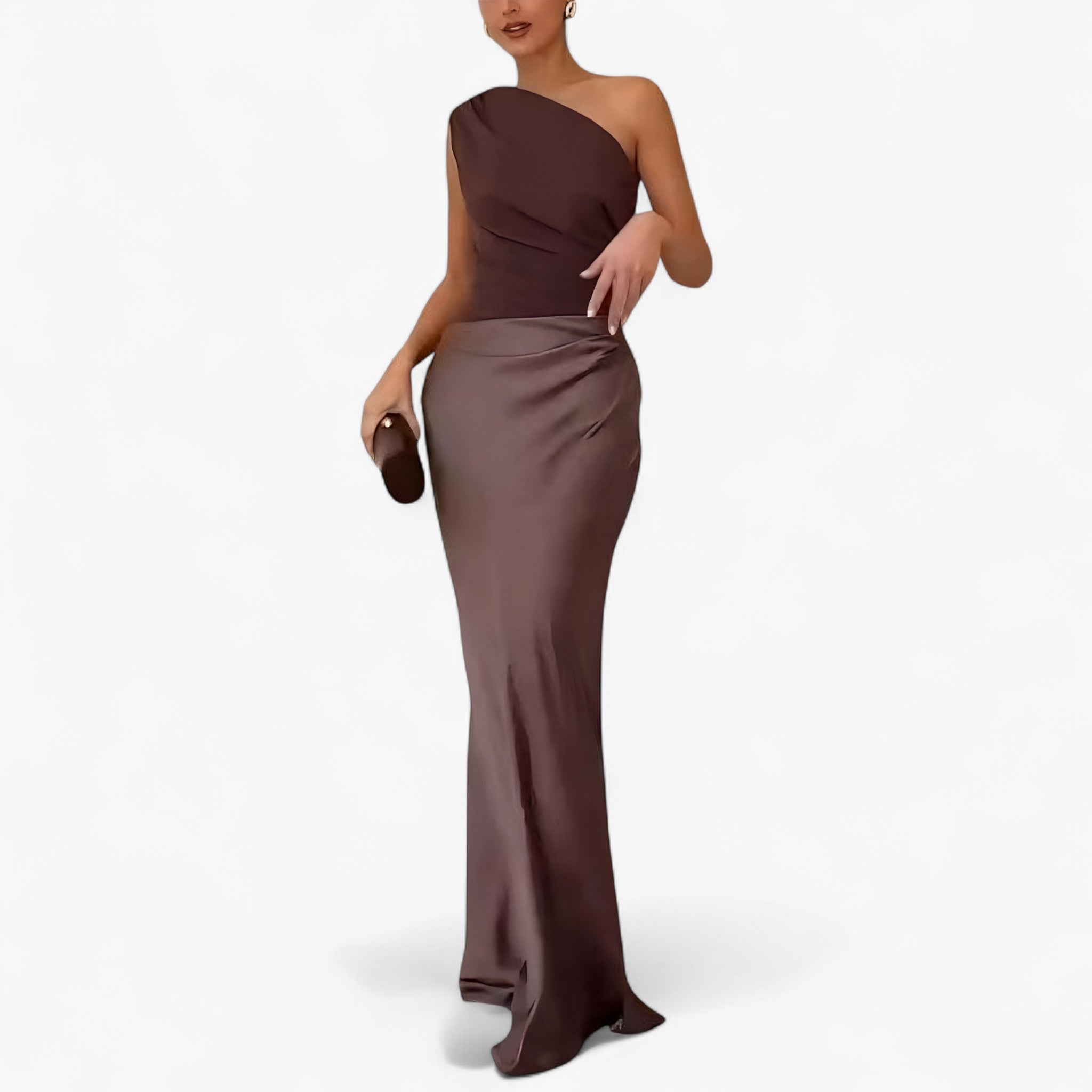 Lucie – Damen Asymmetrisches Maxikleid