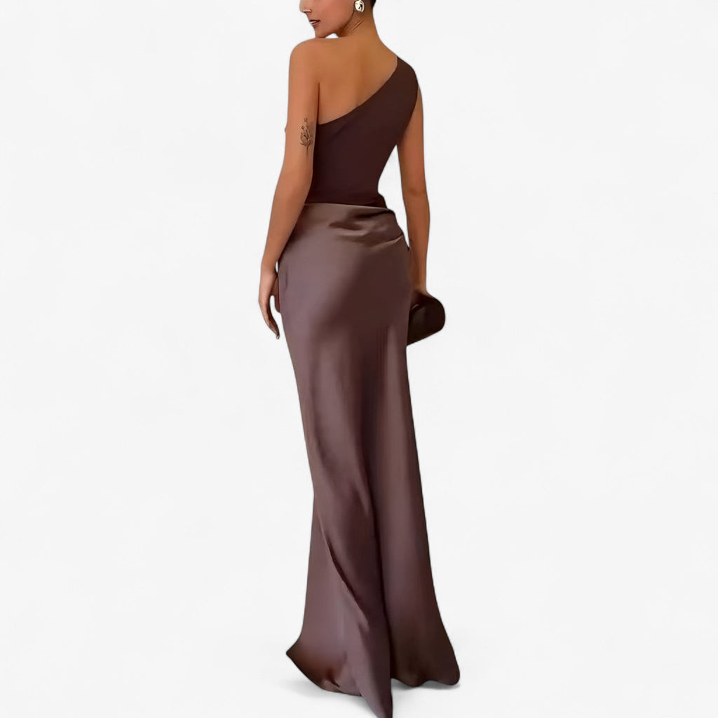 Lucie – Damen Asymmetrisches Maxikleid