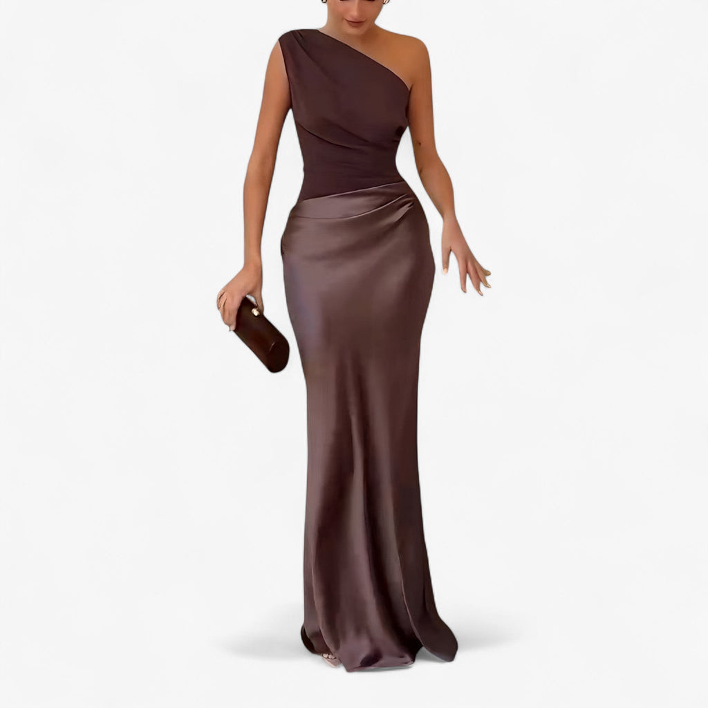Lucie – Damen Asymmetrisches Maxikleid