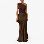 Lucie – Damen Asymmetrisches Maxikleid