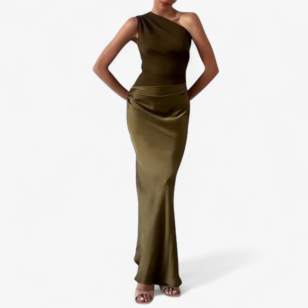 Lucie – Damen Asymmetrisches Maxikleid