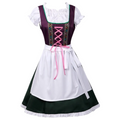 Damen Dirndl Kleid aus Textilmaterial | Reguläre Passform mit Schürze | Schnüroberteil für Oktoberfest & Kulturveranstaltungen | Schmid