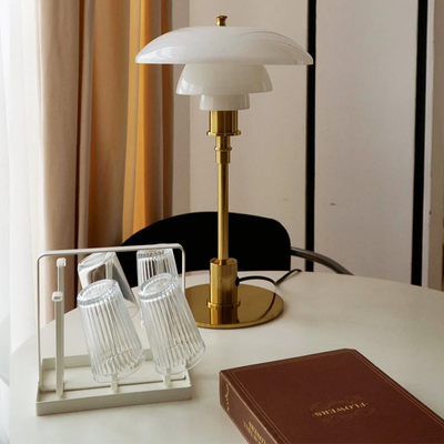Danish design table lamp | skandinavische tischlampe mit dimmbarem led-licht & glasdesign