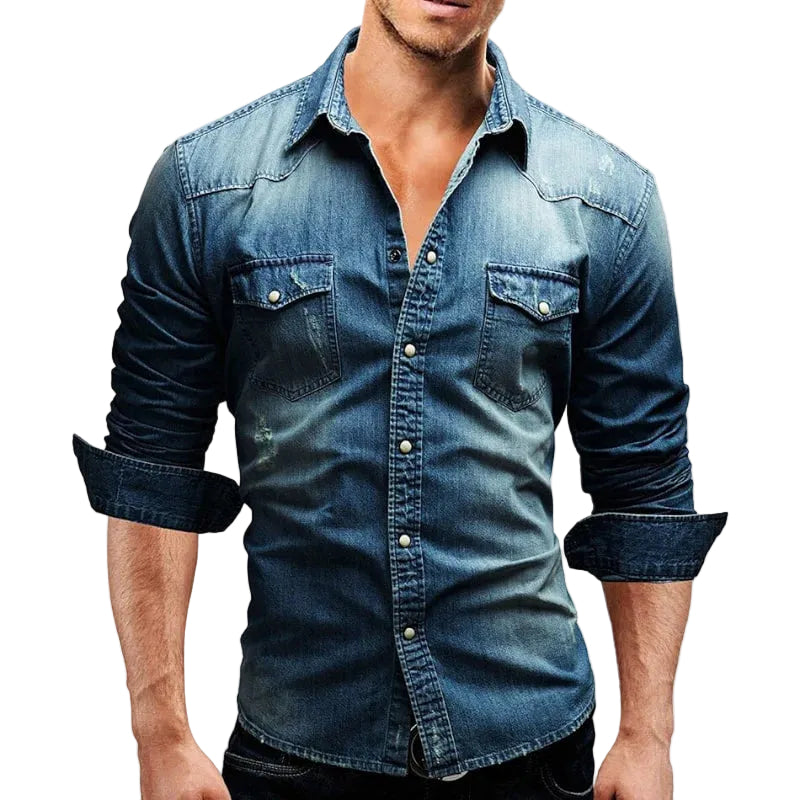 Slim - Fit Denim Hemd für Herren