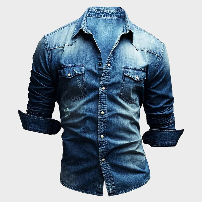 Slim - Fit Denim Hemd für Herren