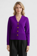 Damen Pullover aus Wolle | Knopfdetails & H-Linien-Silhouette | Langarm-Pullover für Alltag & Winter | Schmid