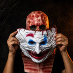 Doppelte Horror Maske aus Latex | Abnehmbares Gesichtsdesign | Mehrfarbige Vollgesichts-Kostümmaske für Halloween & Themenpartys | Schmid