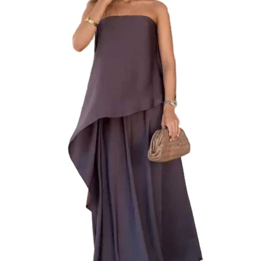 Jolina - Zweiteiliges Set – Off-Shoulder Bluse und Maxirock