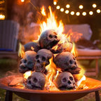 Gothisches Schädelornament aus Keramik | 8 × 8 × 6 cm Dekorative Figur | Wohn-, Büro- & Halloween-Dekoration | Schmid