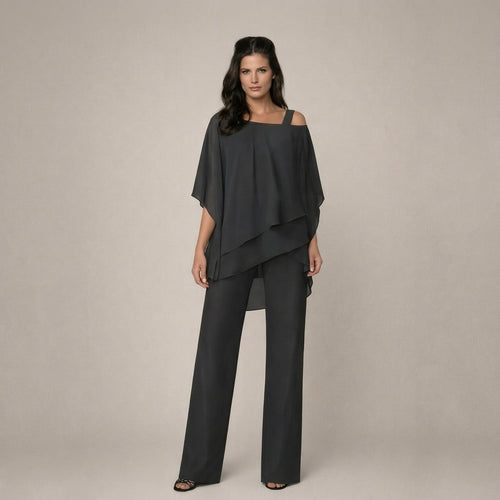 Clara Damen Zweiteiler mit Lagenbluse – Blusen-Set