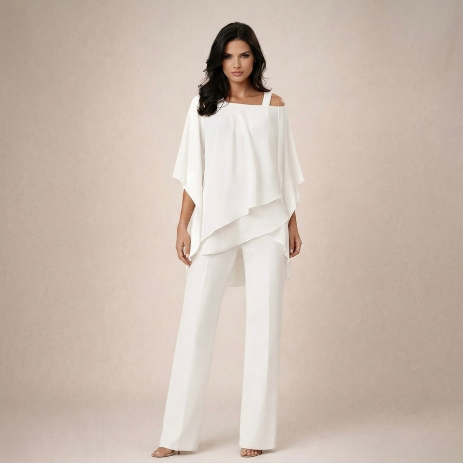 Clara Damen Zweiteiler mit Lagenbluse – Blusen-Set