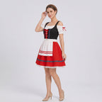 Damen Dirndl-Kleid aus Polyester | Spitzenrand & Passende Schürze | Bayerisch Inspiriertes Kostüm für Oktoberfest & Themenpartys | Schmid