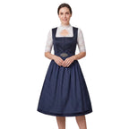 Damen Dirndl-Kleid aus Polyester | Spitzendetails & passende Schürze | Traditionell inspirierte Tracht für Oktoberfest & Events | Schmid