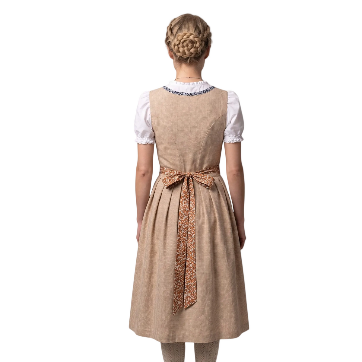Damen Dirndl-Set aus Baumwollmix | Frontschnürung, Spitzenbluse & Blumenschürze | Trachten-Outfit für Oktoberfest & Feste | Schmid
