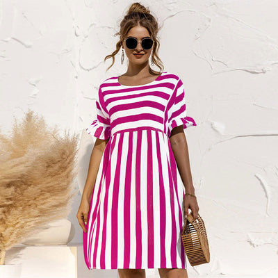 Gestreiftes | kleid für damen