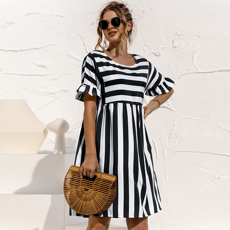 Gestreiftes | kleid für damen