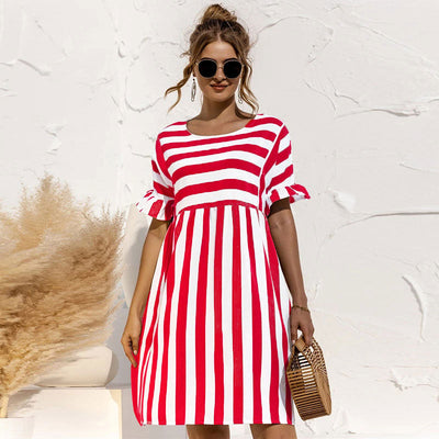 Gestreiftes | kleid für damen