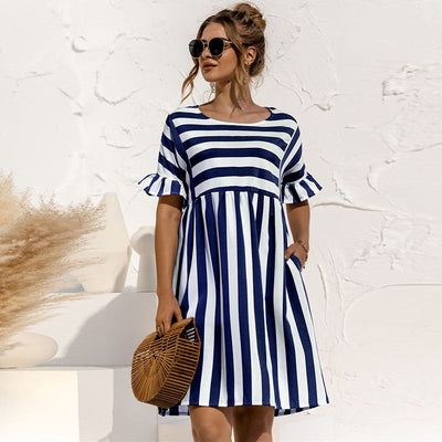 Gestreiftes | kleid für damen