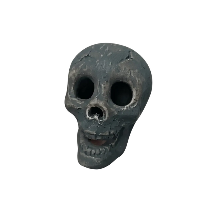 Gothisches Schädelornament aus Keramik | 8 × 8 × 6 cm Dekorative Figur | Wohn-, Büro- & Halloween-Dekoration | Schmid