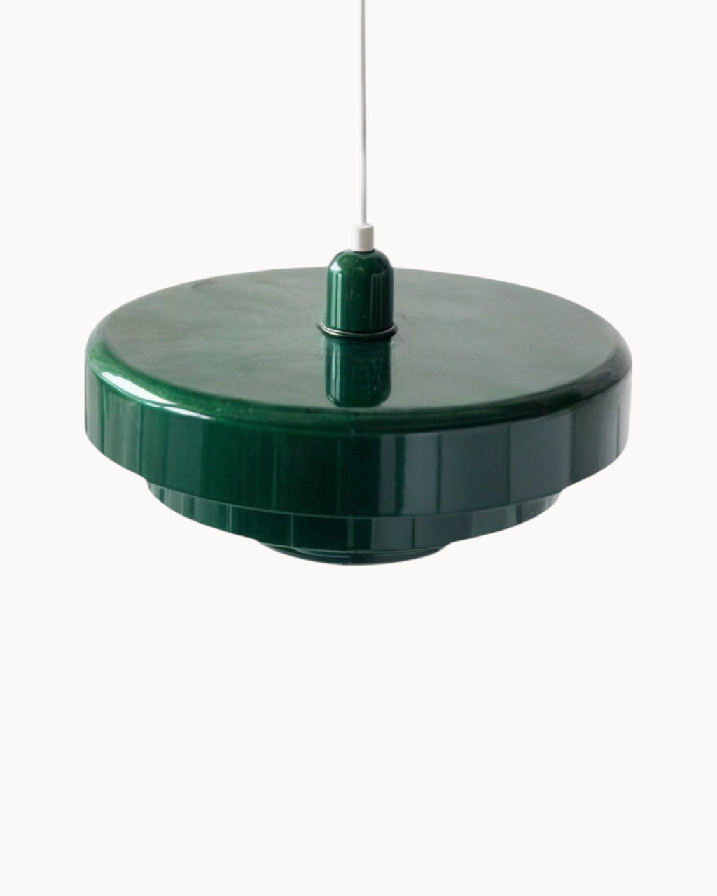 Mid-Century Pendelleuchte – Aluminium und Eisen, E27, höhenverstellbar, Ø35 cm