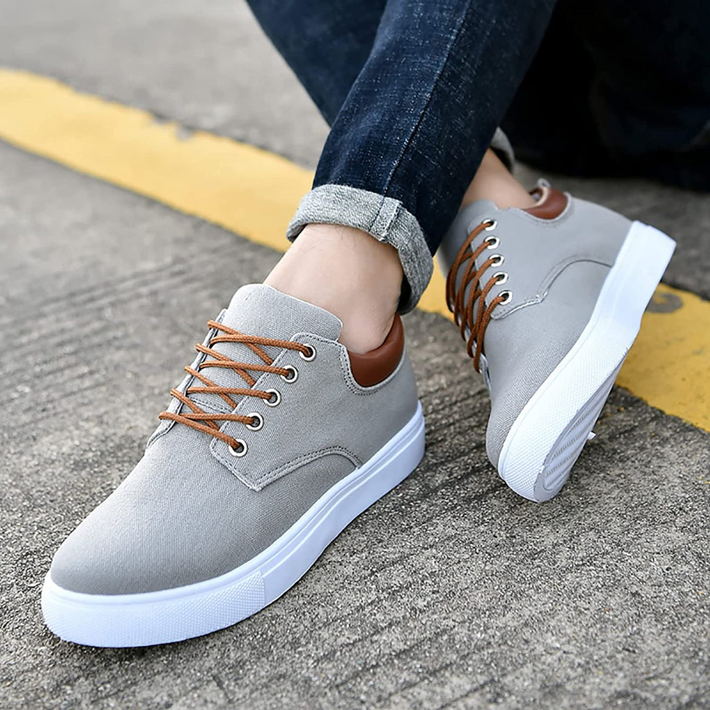 Herren Canvas-Sneaker – Schnürschuhe mit Gummisohle
