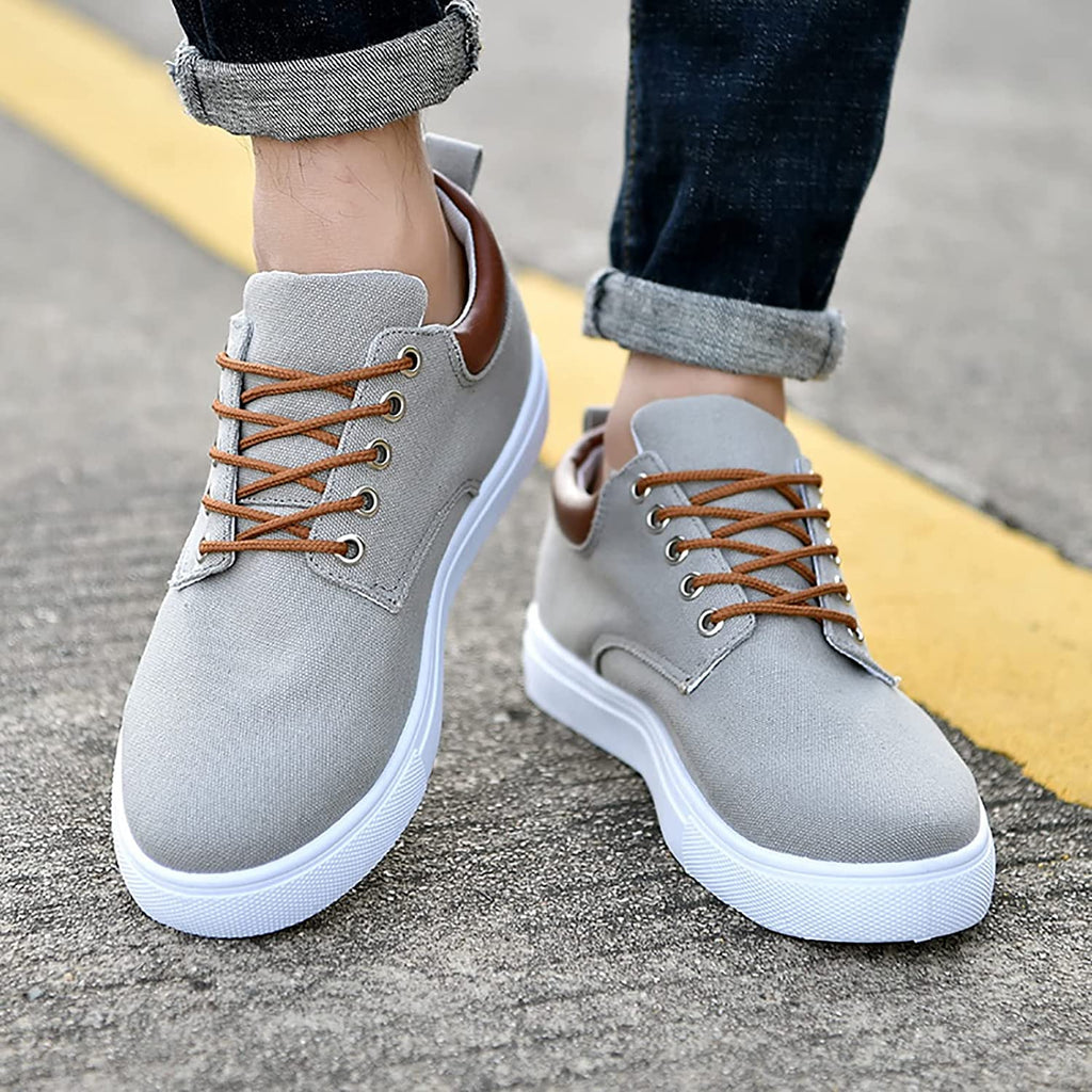 Herren Canvas-Sneaker – Schnürschuhe mit Gummisohle