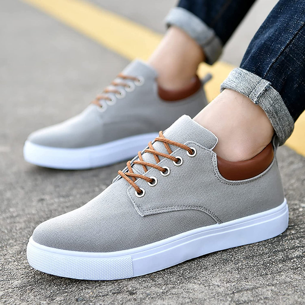 Herren Canvas-Sneaker – Schnürschuhe mit Gummisohle