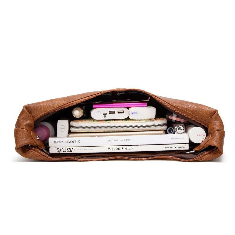 Camel Schultertasche | Geräumiger Innenraum & Verstellbarer Schulterriemen | Große Alltagstasche für Arbeit & Reisen | Schmid