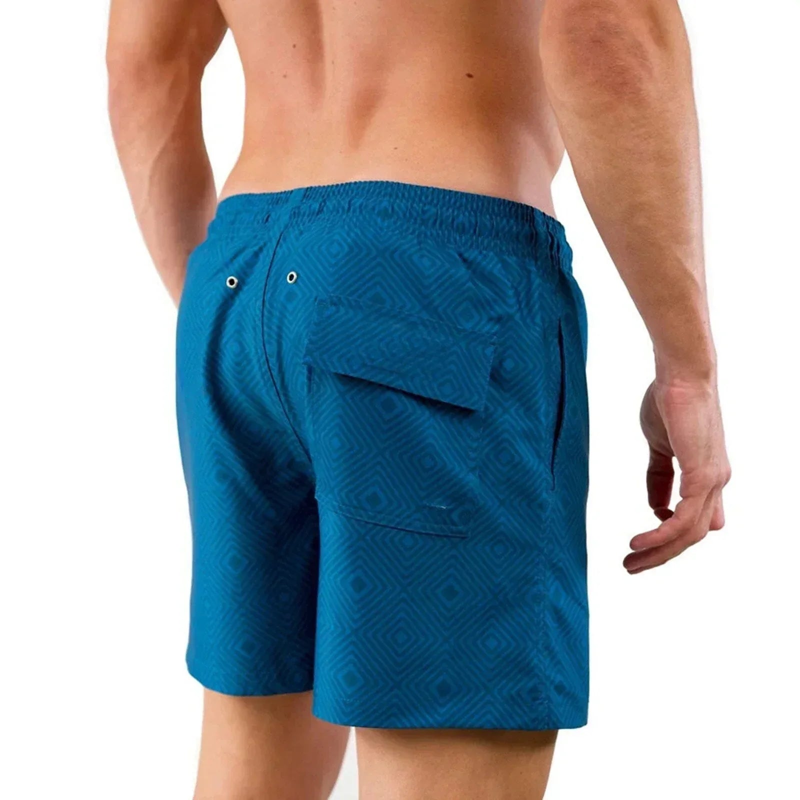 Herren 2-in-1 Badeshorts | Schnell Trocknende Badehose mit Kompressionsinnenhose und Reißverschlusstaschen | Schwimmen und Freizeit | Schmid