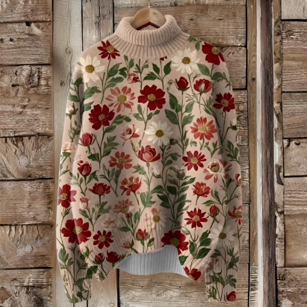 Weihnachtspulli Damen | Mit Blumenmuster Für Festliche Stimmung