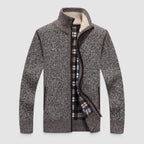 Herren Strickjacke | Cardigan mit Reißverschluss und Stehkragen | Reguläre Passform aus Polyester für Alltag und Freizeit | Schmid