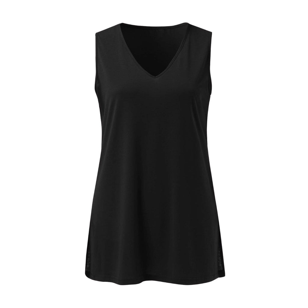 Damen Top aus Baumwolle | Ärmelloses V-Ausschnitt Top | Leichter Sommerstil für Alltag und Freizeit | Schmid