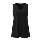 Damen Top aus Baumwolle | Ärmelloses V-Ausschnitt Top | Leichter Sommerstil für Alltag und Freizeit | Schmid