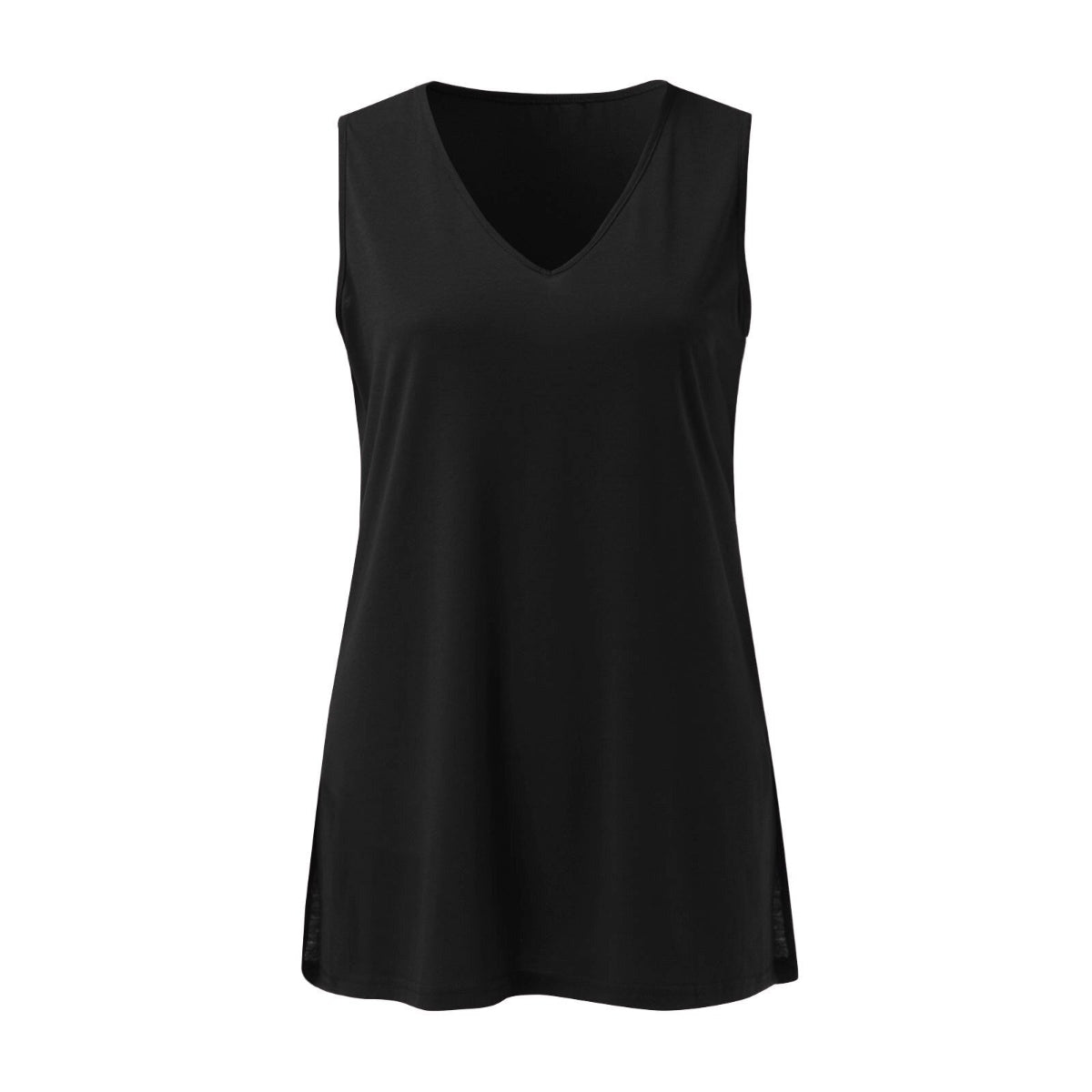Damen Top aus Baumwolle | Ärmelloses V-Ausschnitt Top | Leichter Sommerstil für Alltag und Freizeit | Schmid