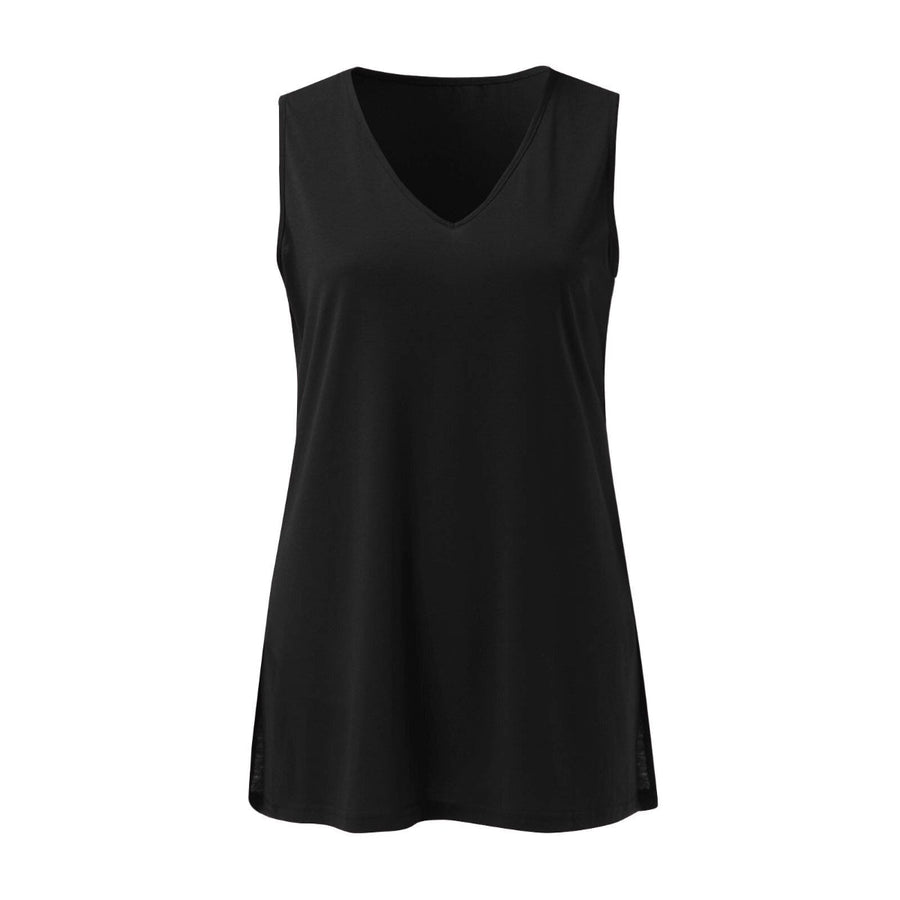 Damen Top aus Baumwolle | Ärmelloses V-Ausschnitt Top | Leichter Sommerstil für Alltag und Freizeit | Schmid