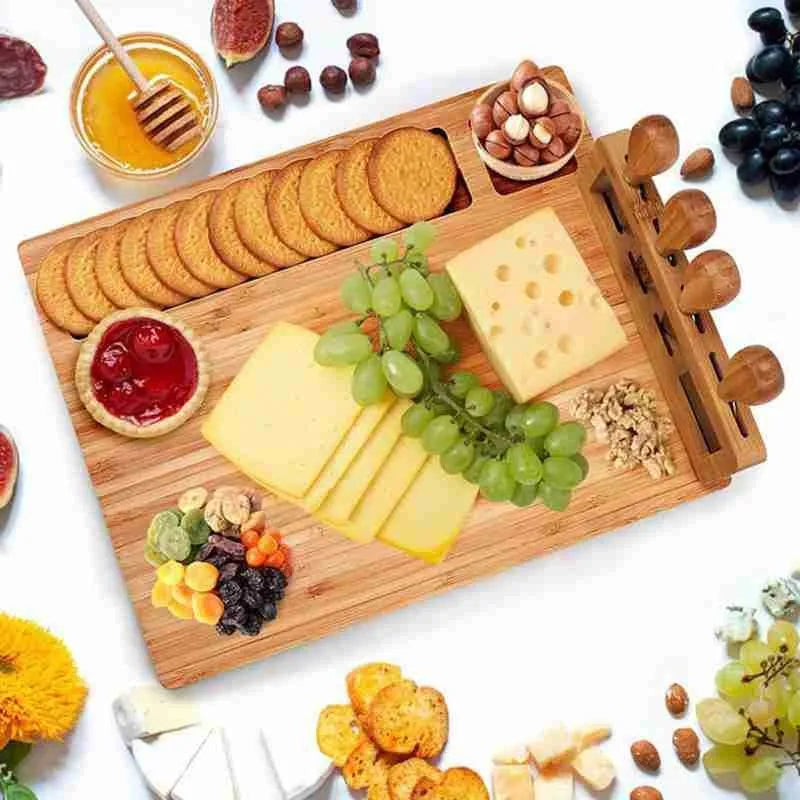 Cheeselux | Premium-Bambus-Käsebrett-Set