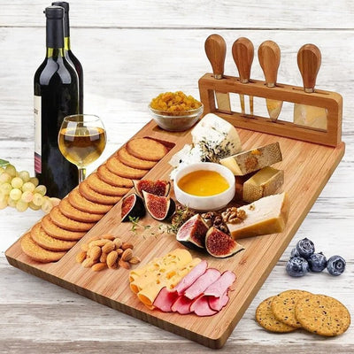 Cheeselux | Premium-Bambus-Käsebrett-Set