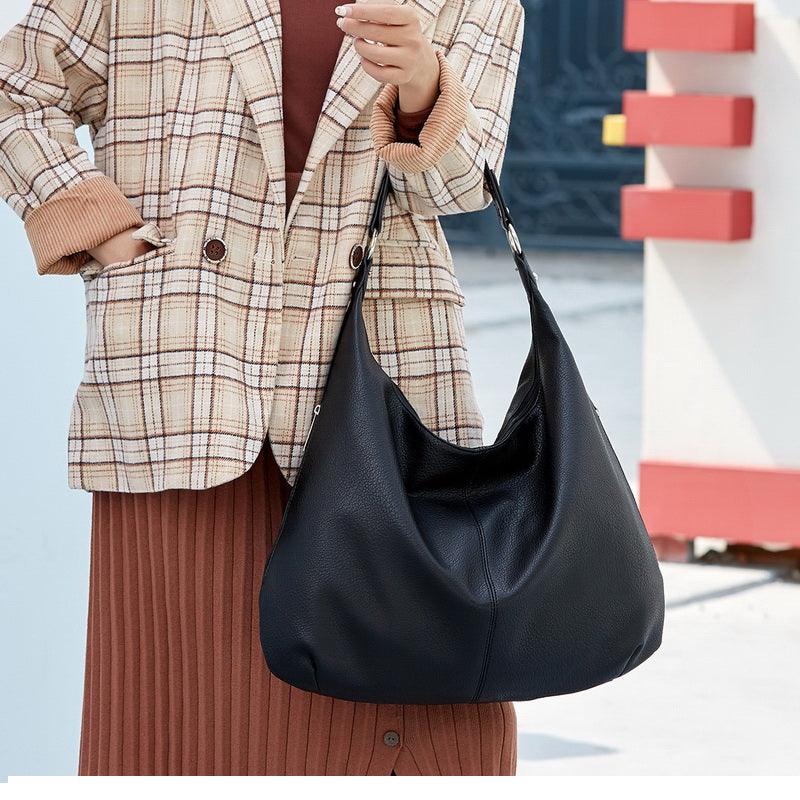 Camel Schultertasche | Geräumiger Innenraum & Verstellbarer Schulterriemen | Große Alltagstasche für Arbeit & Reisen | Schmid