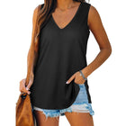 Damen Top aus Baumwolle | Ärmelloses V-Ausschnitt Top | Leichter Sommerstil für Alltag und Freizeit | Schmid