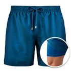 Herren 2-in-1 Badeshorts | Schnell Trocknende Badehose mit Kompressionsinnenhose und Reißverschlusstaschen | Schwimmen und Freizeit | Schmid