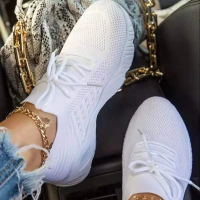 Atmungsaktive damen sneaker | leichte sportschuhe mit strick-obermaterial & memory-sohle