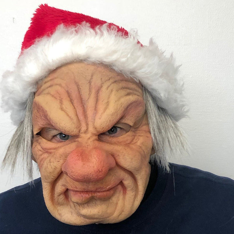 Alte Charaktermaske aus Latex | Vollgesichtsmaske mit beweglichem Mund | Erwachsenen Kostümmaske für Halloween, Cosplay & Theater | Schmid