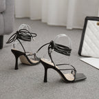 Damen | Sommerheels mit Kreuzriemen | Offene Sandalen für Alltag und Fest | Schmid