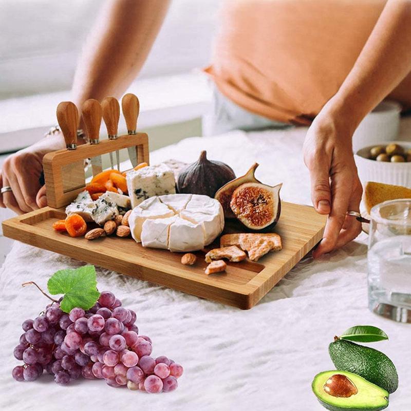 Cheeselux | Premium-Bambus-Käsebrett-Set