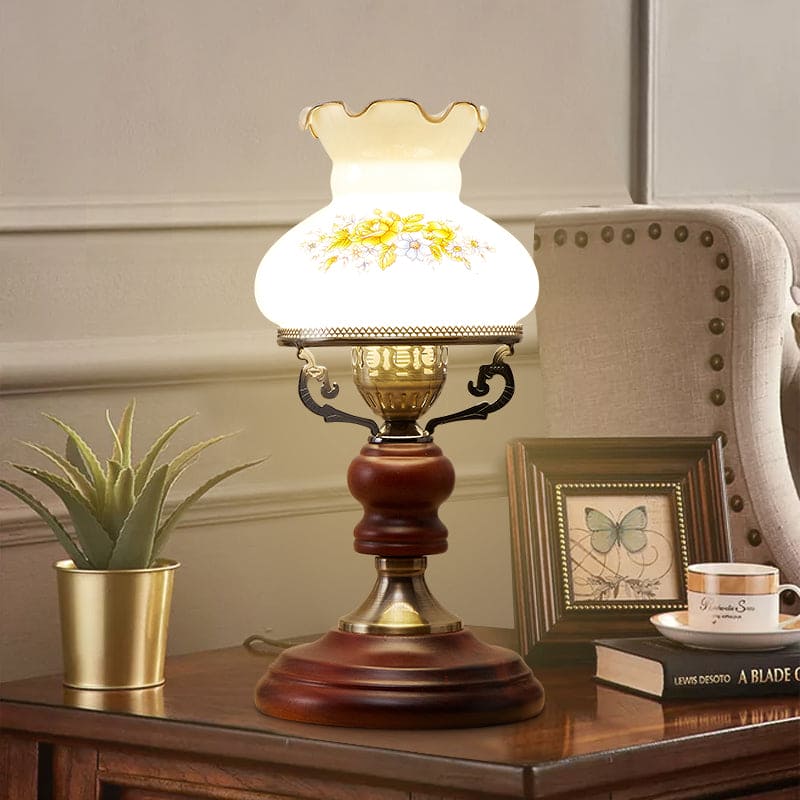 HeritageLight | Lampe En Verre Avec Motif Floral Classique