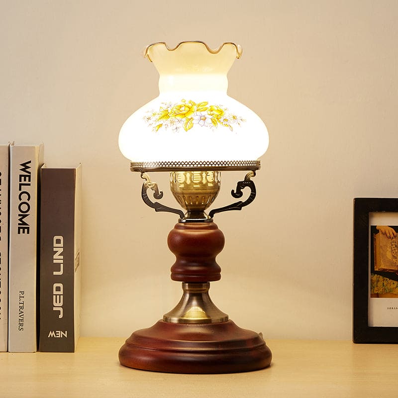 HeritageLight | Lampe En Verre Avec Motif Floral Classique