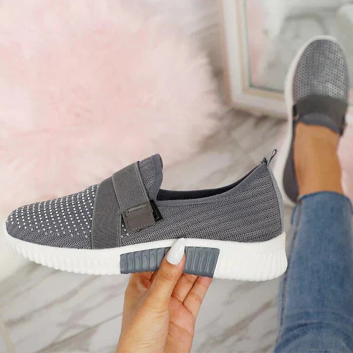 Damen Plateau Sneaker Slip-On mit Plateausohle – Freizeitschuhe